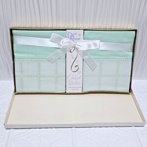 Dan River Combed Percales Pillowcases Beauty Borders Mint Green NOS‎
